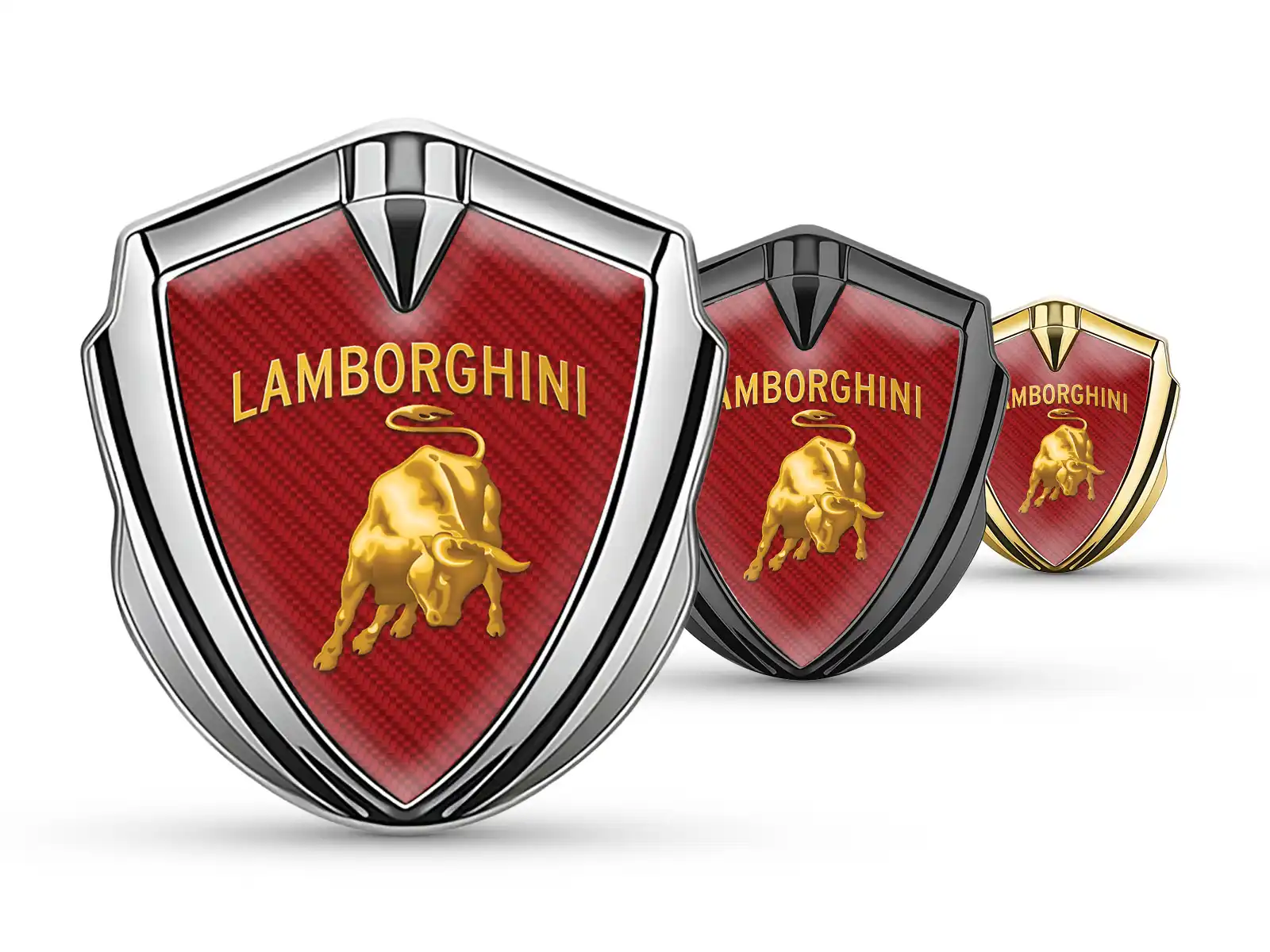 Lamborghini Metal Abovedado Emblema Supremo Plano Macizo Metal